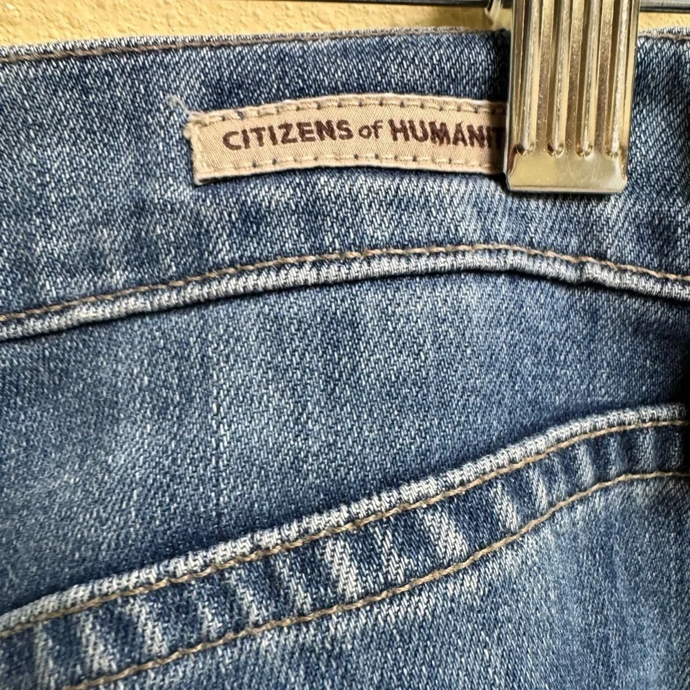 Citizens of Humanity Crop Wide Leg Jeans Size 29 Raw Hem High Waist USA Made